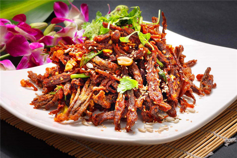 Order Dry Stir Fried Beef w Chili Peppers 香辣牛肉丝 food online from Chengdu Famous Food store, Philadelphia on bringmethat.com