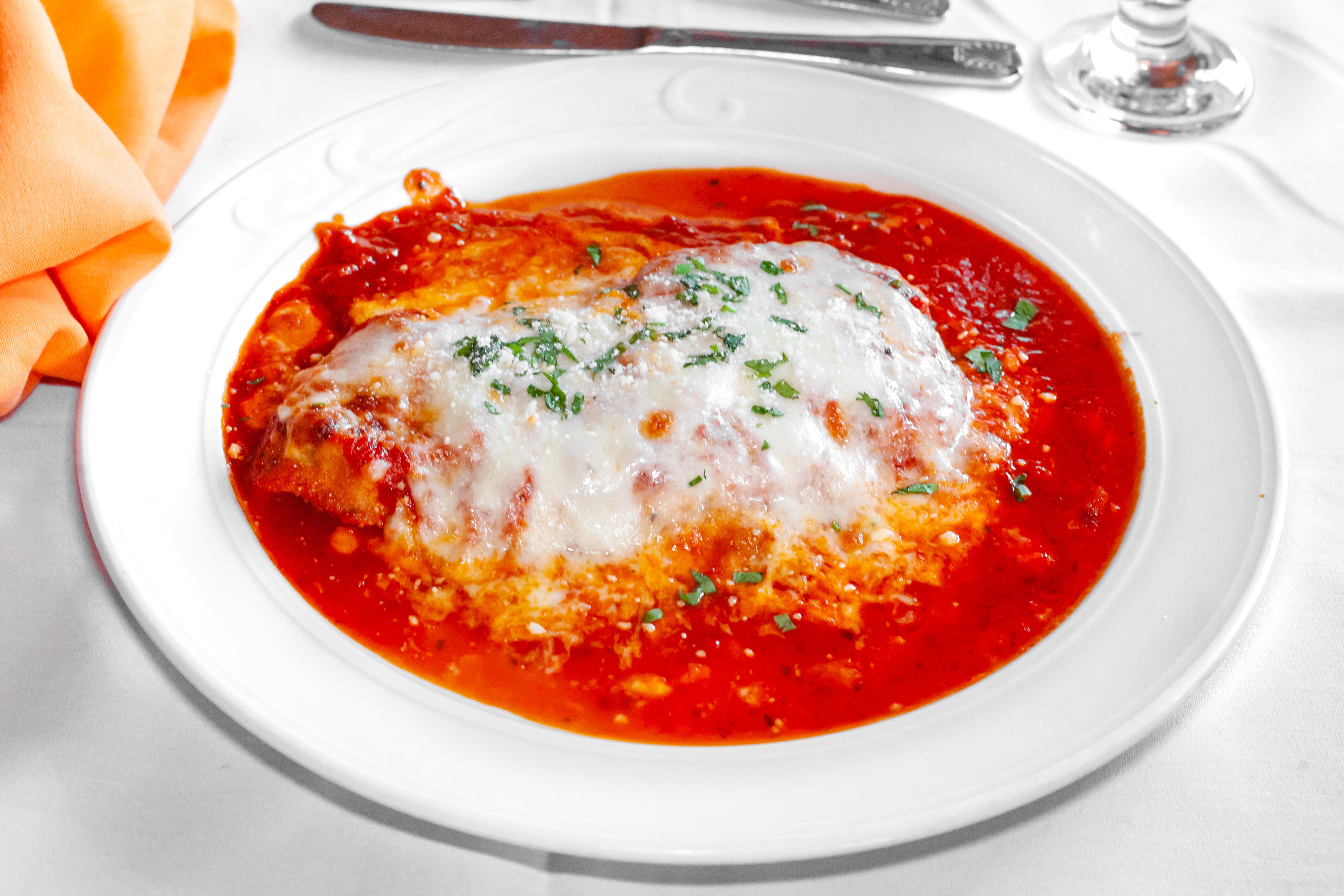 Order Chicken Parmesan - Entree food online from Sapore Woodfire Pizza & Restaurant store, Ventnor City on bringmethat.com