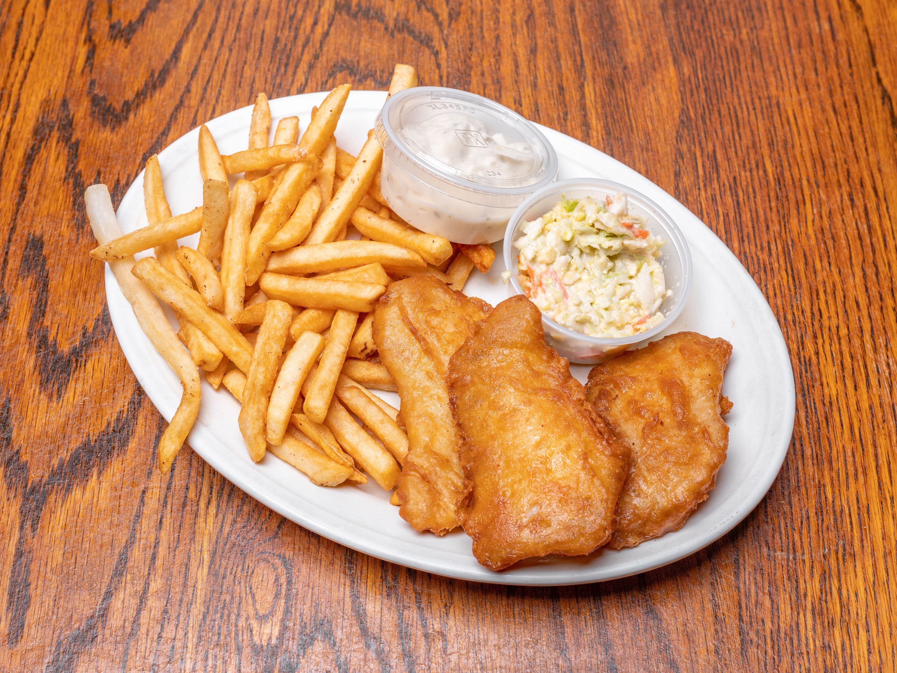 Order Battered Cod Platter food online from Barnaby's store, Arlington Heights on bringmethat.com