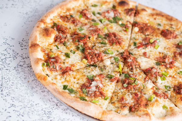 Order Spicy Pulled Pork with Scallion Pizza food online from OTTO store, Brookline on bringmethat.com