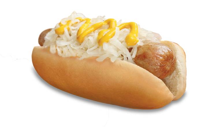 Order Bratwurst with Mustard & Kraut food online from Wienerschnitzel store, Las Vegas on bringmethat.com
