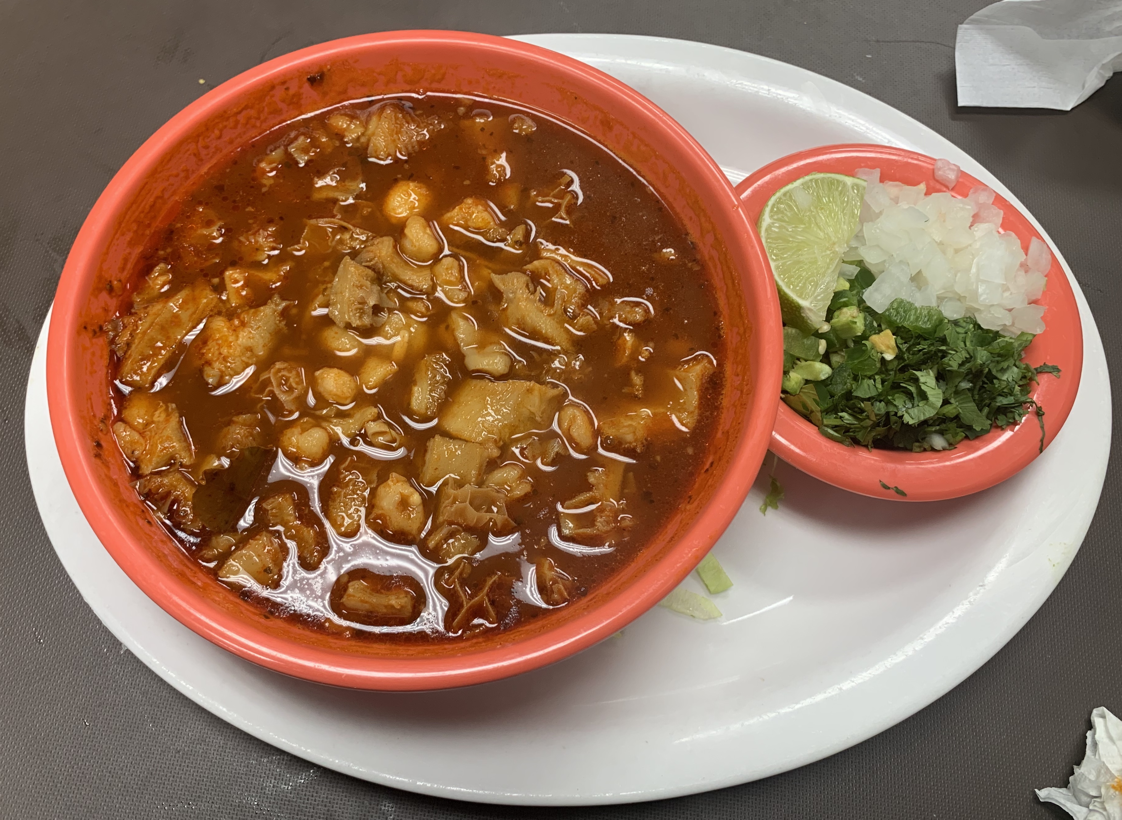 Order Menudo Soup food online from Moreno Mexican Restaurant store, Pearland on bringmethat.com