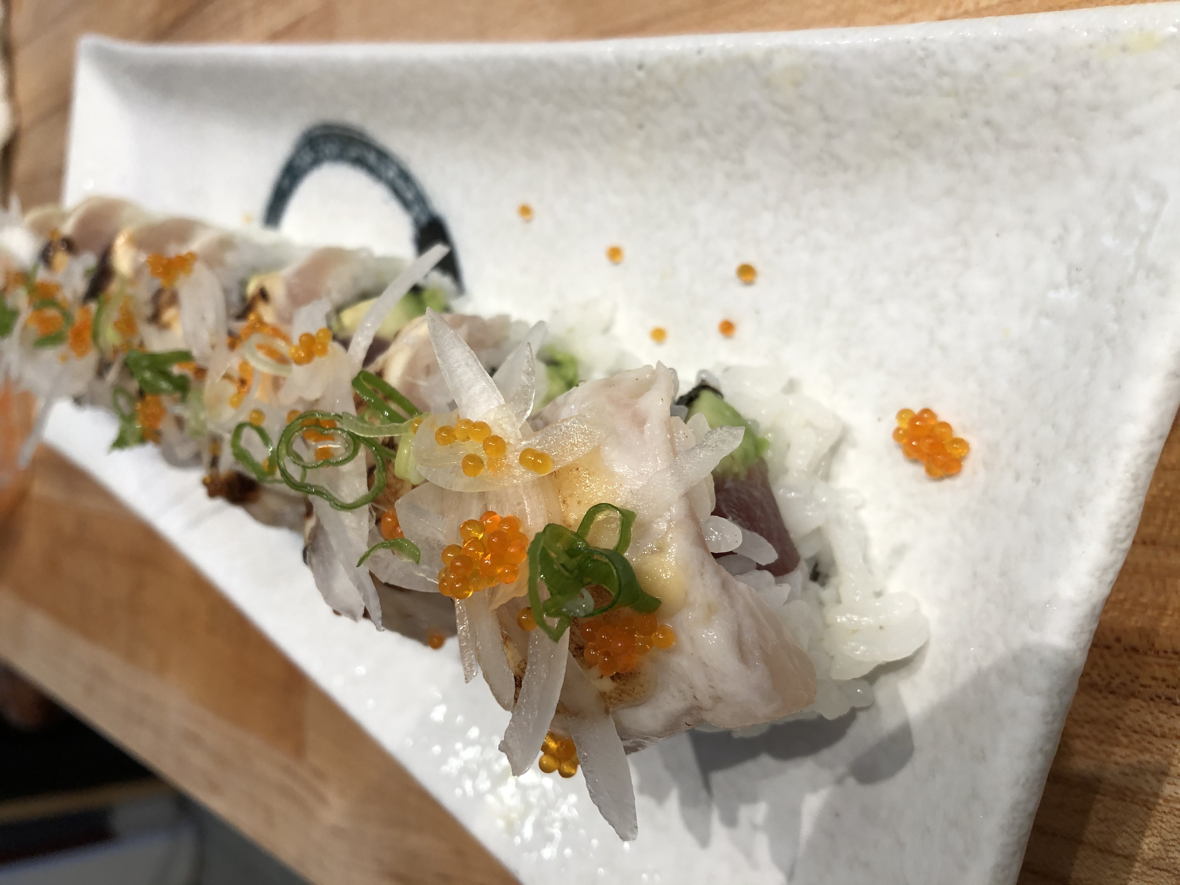 Order R19. Tuna Favor Roll food online from Bashamichi Sushi store, Millbrae on bringmethat.com