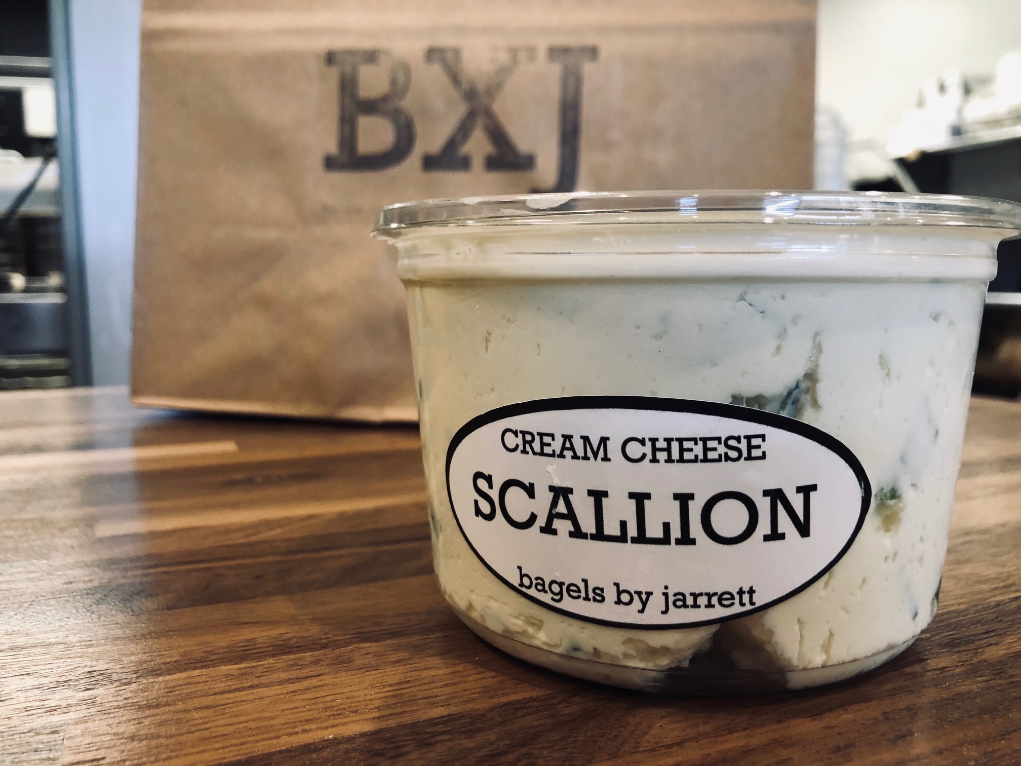 Order Scallion Cream Cheese food online from Bagels By Jarrett store, West Orange on bringmethat.com