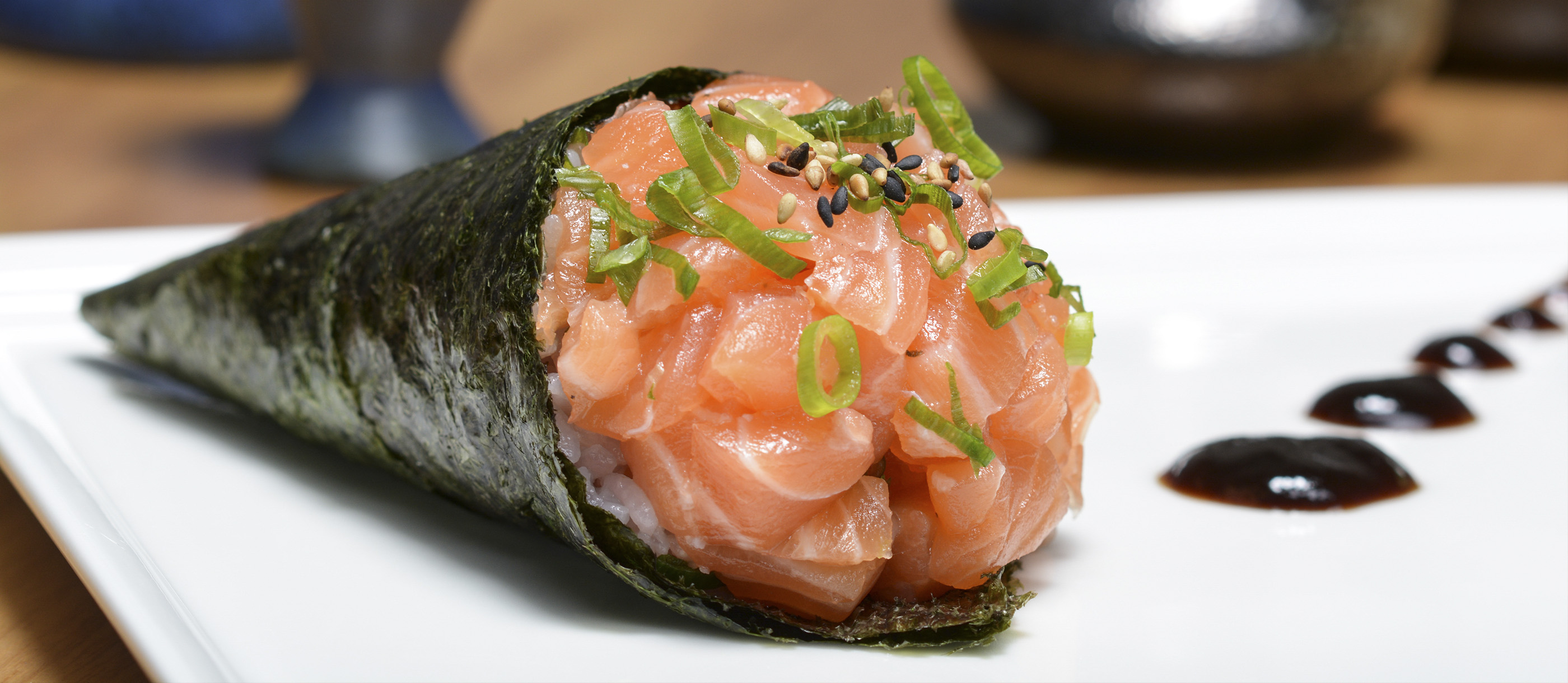 Order Hand Roll Salmon food online from Asia Nine Bar and Lounge store, Washington on bringmethat.com
