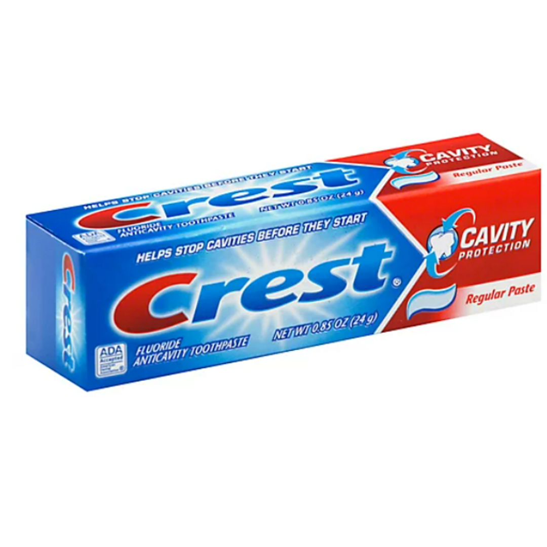 Order Crest® Fluoride Anticavity Toothpaste Regular .85 Oz food online from Rebel store, Las Vegas on bringmethat.com