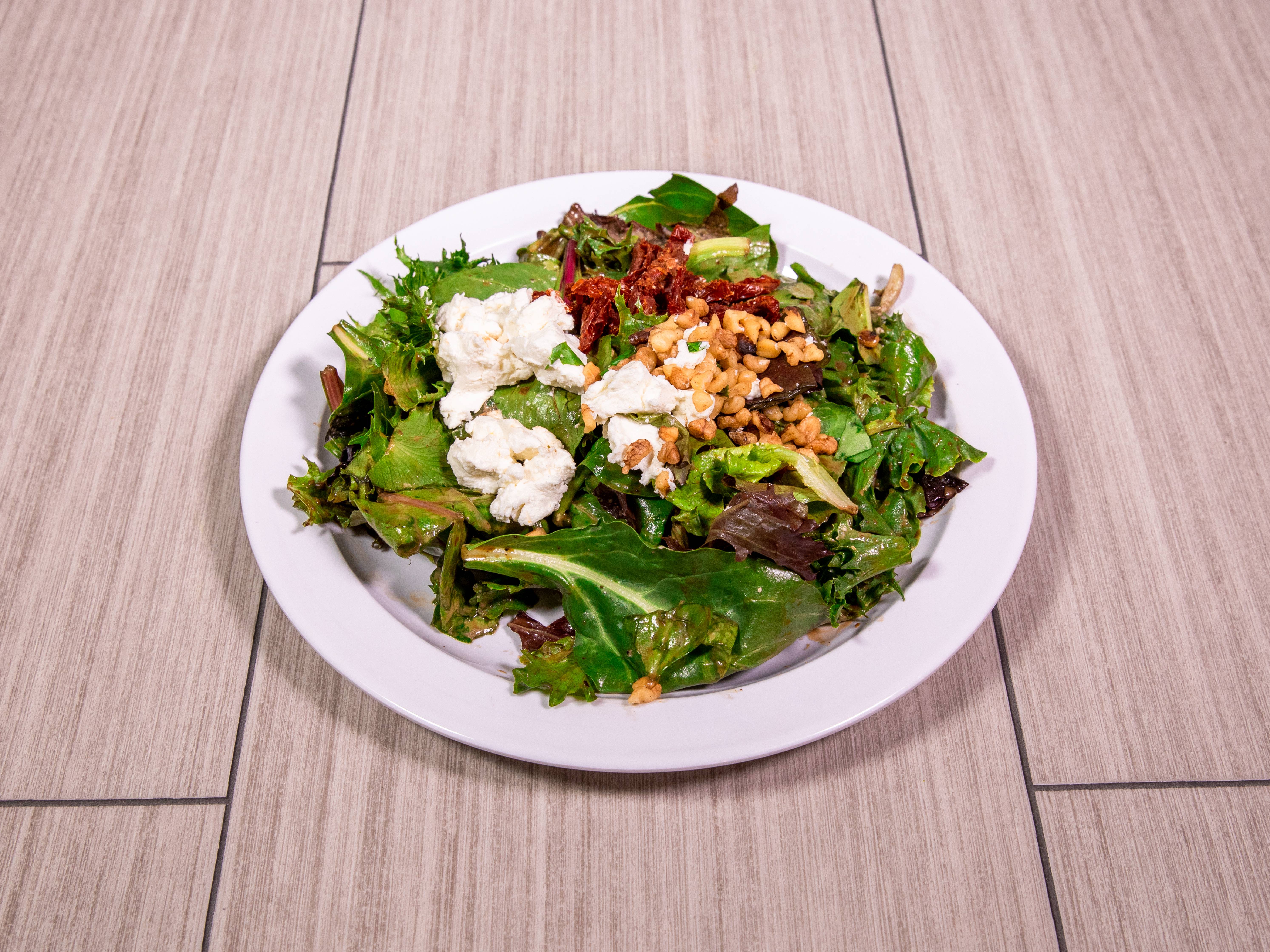 Order Mixed Baby Greens With Goat Cheese Salad food online from Holy Ravioli store, Dallas on bringmethat.com