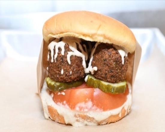 Order Falafel Burger food online from Burganic Hub store, Houston on bringmethat.com