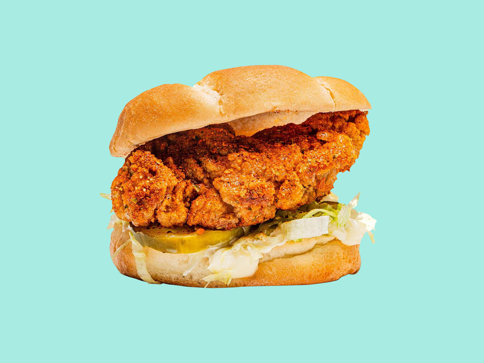 Order Nashville Hot Chicken Tender Sandwich food online from Mrbeast Burger store, Hermiston on bringmethat.com