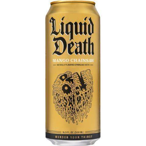 Order Liquid Death Sparkling Water Mango Chainsaw 16.9oz food online from Speedway store, Cleveland on bringmethat.com