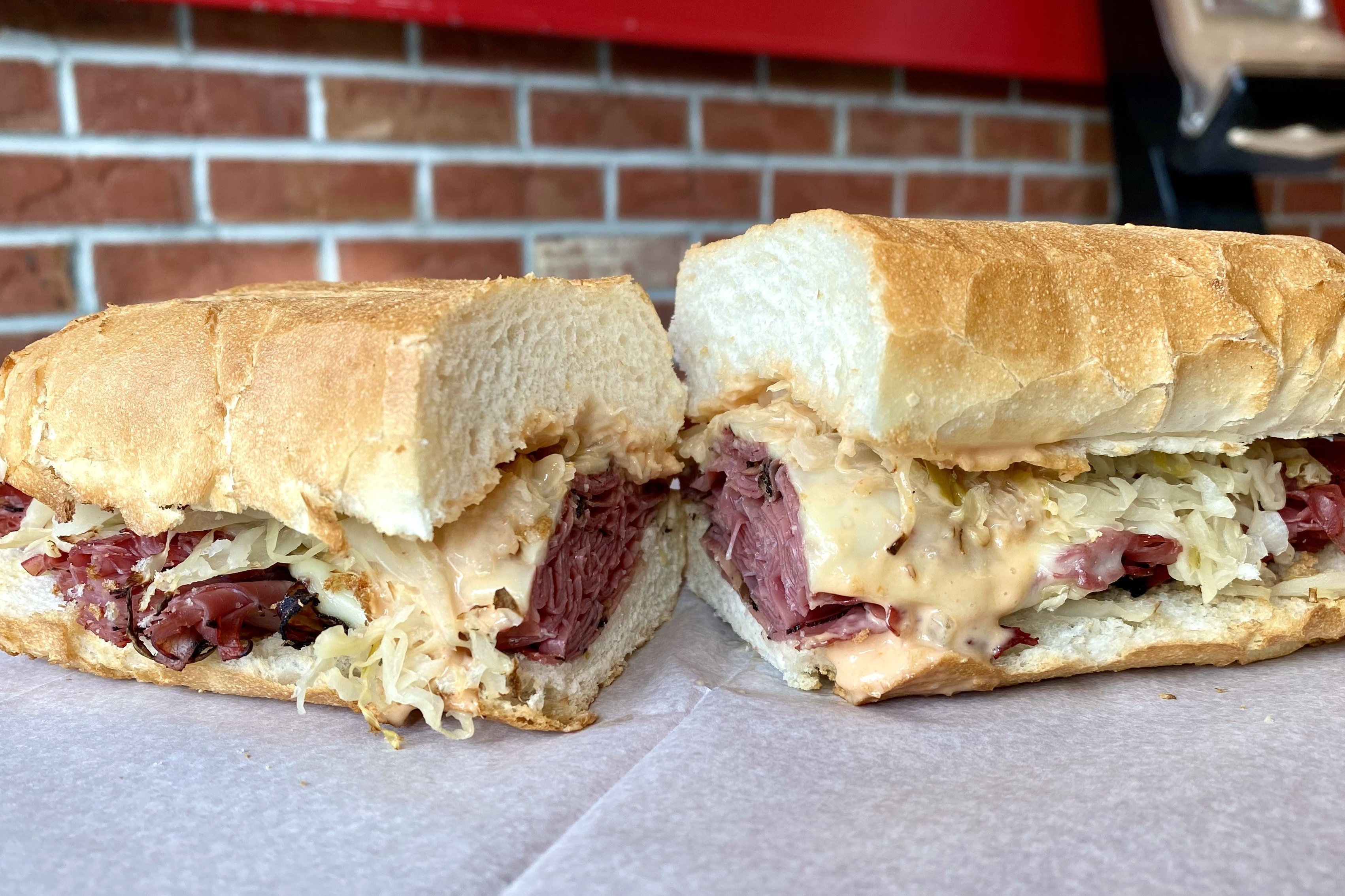 Order Large Reuben Sub Sandwich food online from Stack Subs store, Lakewood on bringmethat.com