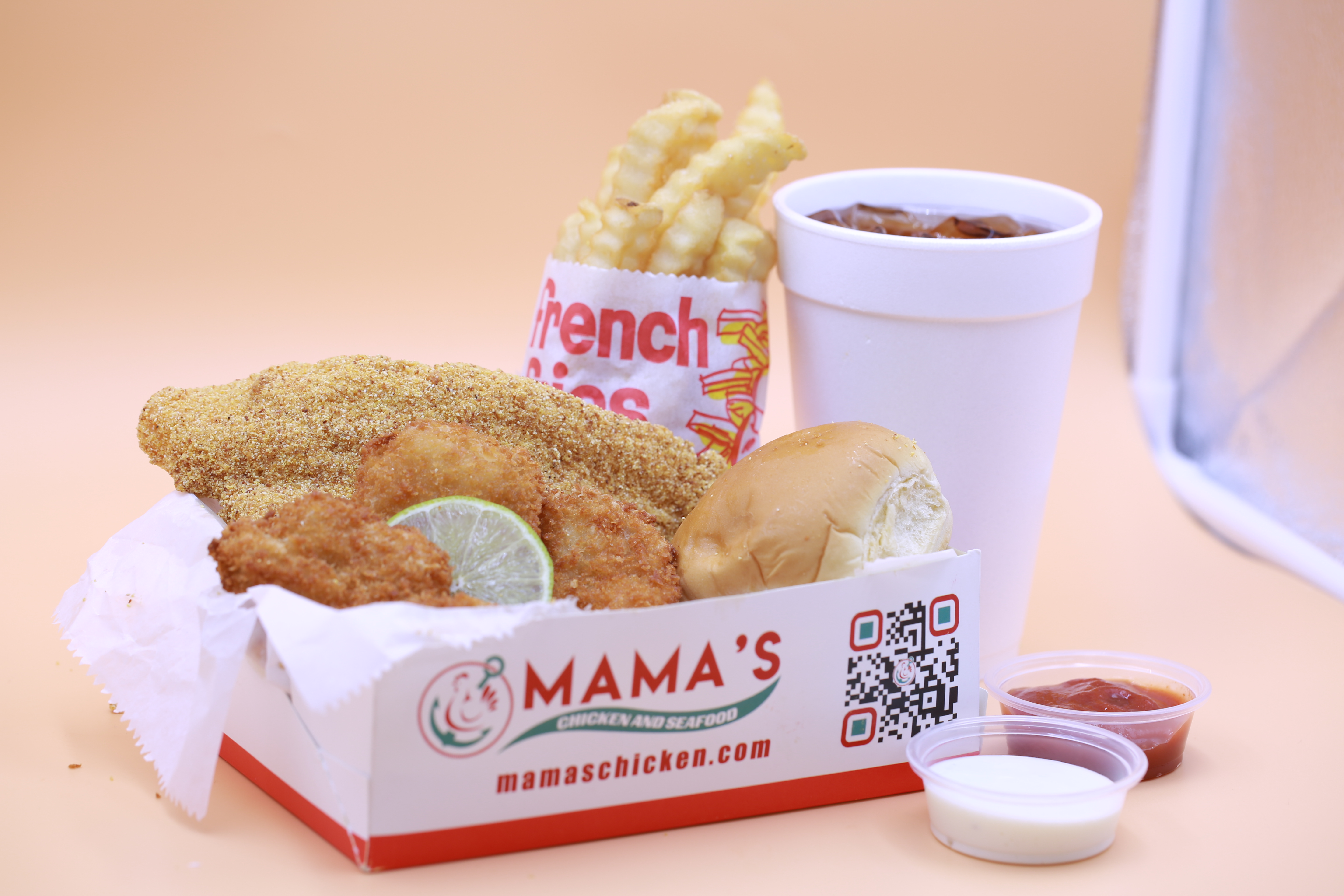 Order 9. 1 Fish Fillet 3 Shrimp food online from Mama Chicken & Seafood store, Tucker on bringmethat.com