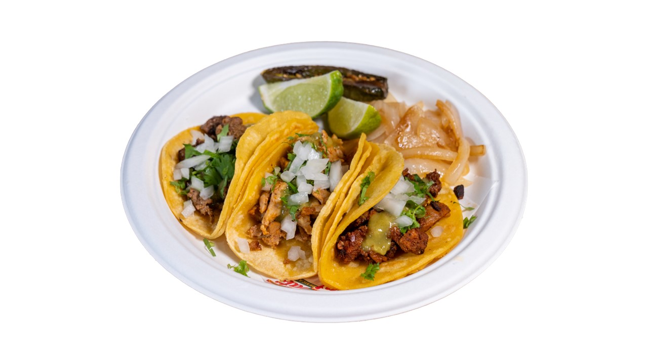Order 3 Mini Street Tacos food online from El Patio Fresh Mexican Grill store, Davis on bringmethat.com