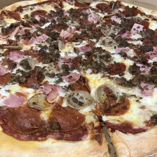 Order 12" Big Meat Pizza food online from Demo Pizzeria & Deli store, Raleigh on bringmethat.com