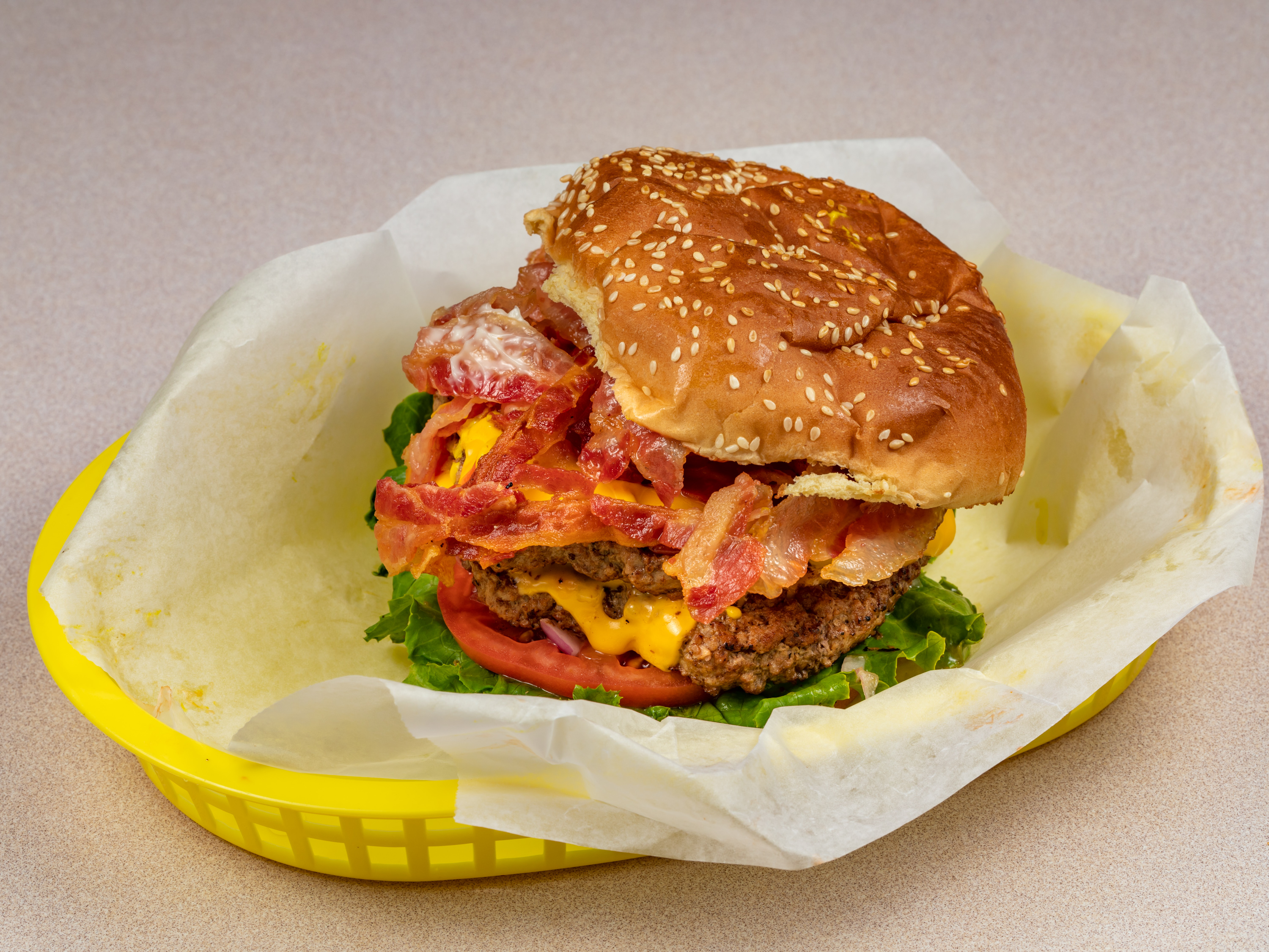 Order Double Cheeseburger food online from Ye Ole Fashioned Cafe & Ice Cream store, North Charleston on bringmethat.com