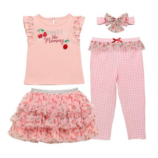 Order Start-Up Kids® Size 4T 4-Piece 3D Cherries Tutu Set in Pink food online from Bed Bath & Beyond store, St. Peters on bringmethat.com