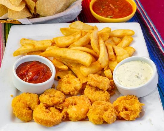 Order 58. Fried Shrimp food online from Los Tres Amigos Mexican Restaurant store, Slidell on bringmethat.com