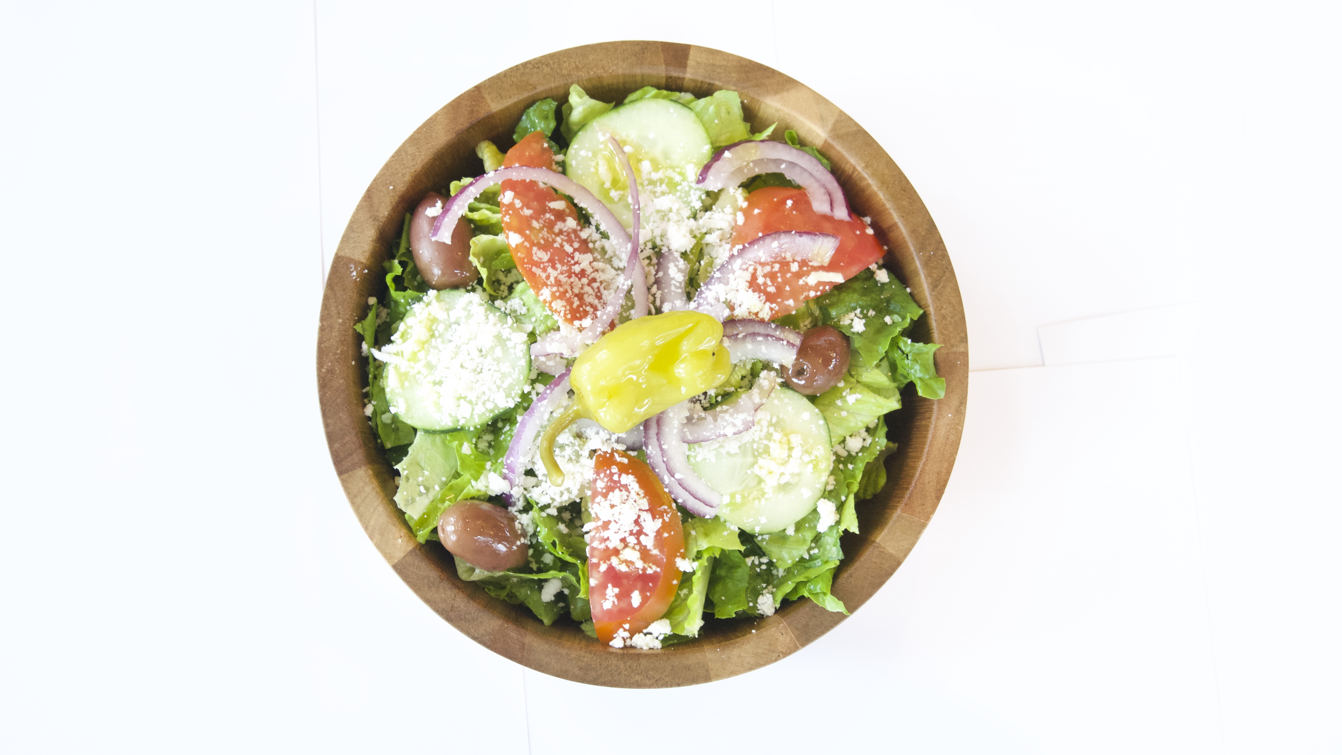Order Greek Salad food online from Jasmin & Olivz store, Raleigh on bringmethat.com