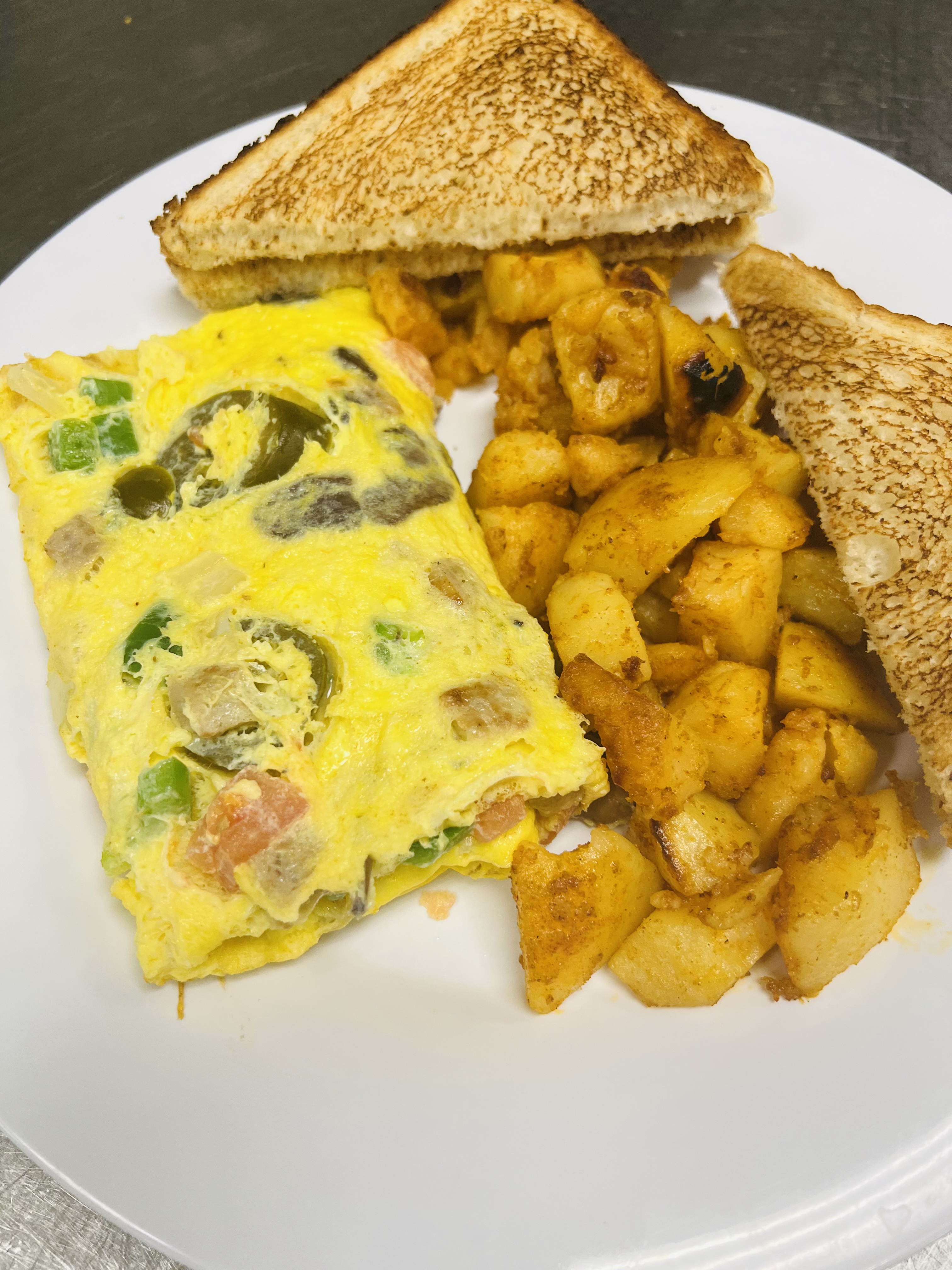Order Spicy Hot Mardi Gras Omelet food online from The Mystic Diner & Restaurant store, Stonington on bringmethat.com