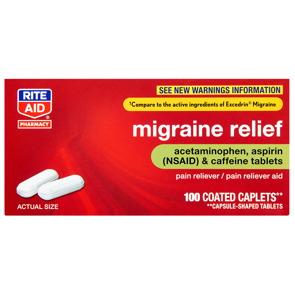 Order Rite Aid Migraine Relief Coated Caplets - 100 ct food online from Rite Aid store, Aston on bringmethat.com