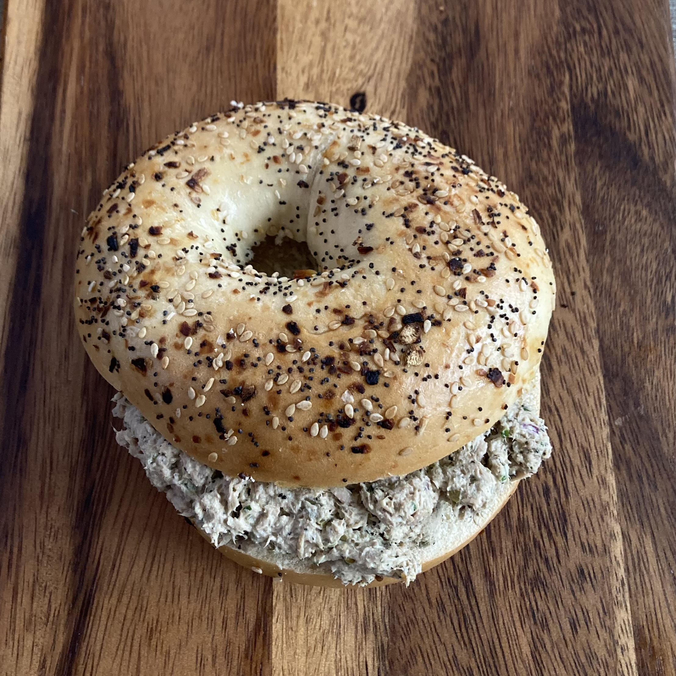 Order Bagel With Tuna Salad food online from B Cup store, New York on bringmethat.com