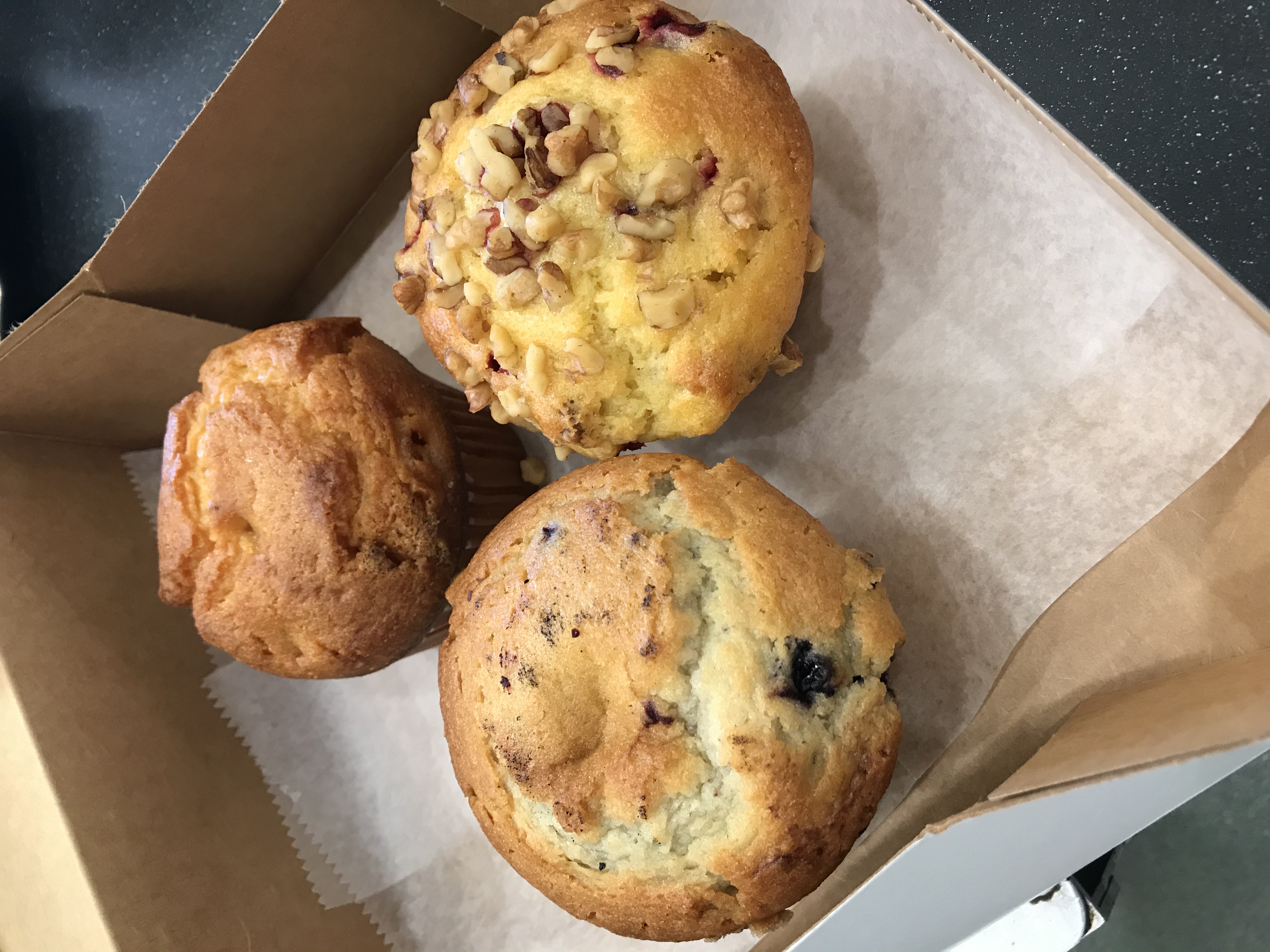 Order 3 Piece Muffins food online from Between Rounds Bakery Sandwich Cafe store, Manchester on bringmethat.com