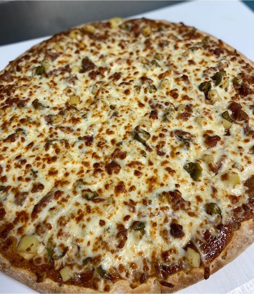 Order Pineapple Piggy Pizza - Personal 7" food online from Teal Lake Pizzeria store, Negaunee on bringmethat.com