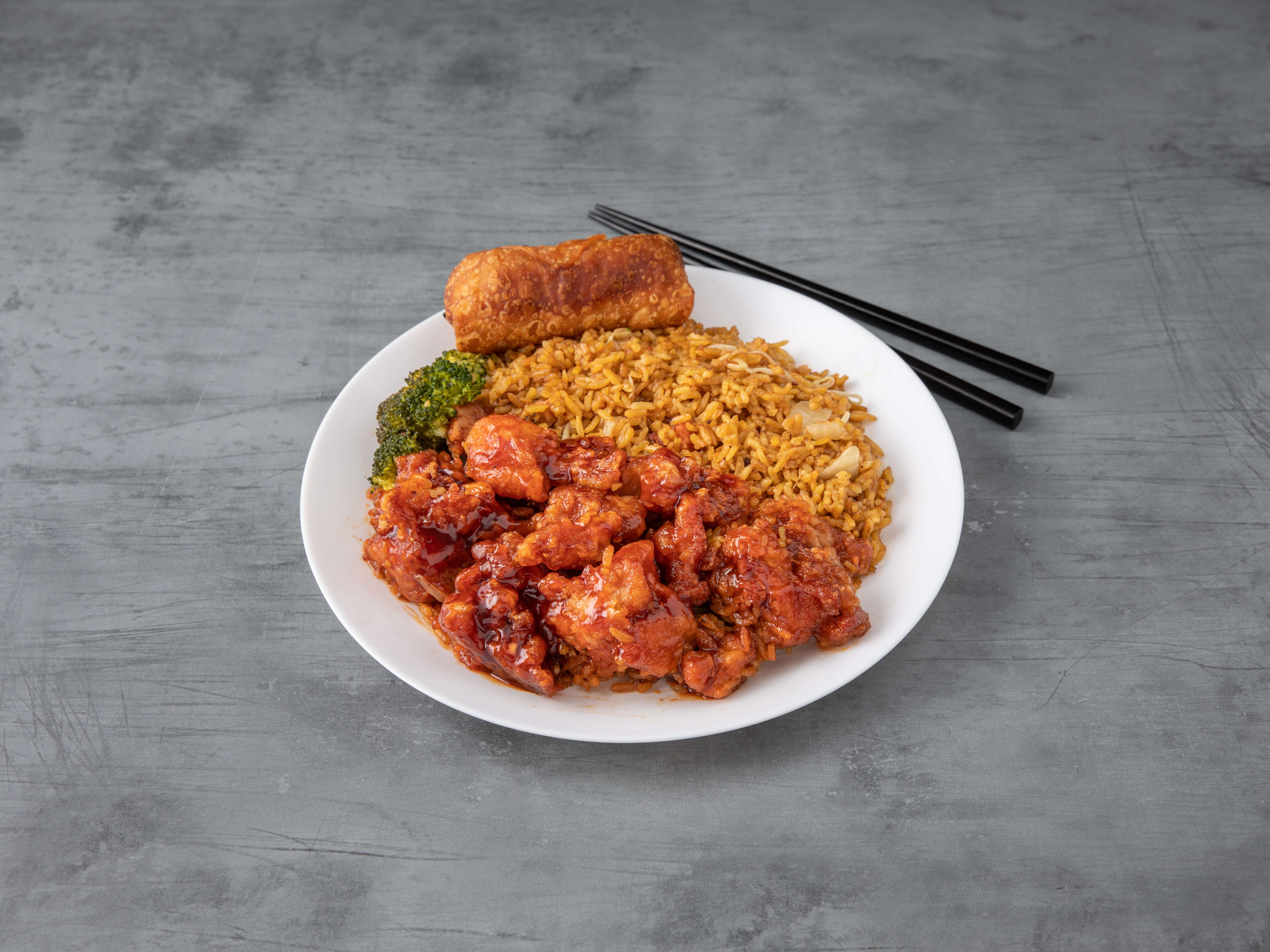 Order C26. General Tso's Chicken Combo Plate food online from Hong Kong Restaurant store, New Rochelle on bringmethat.com