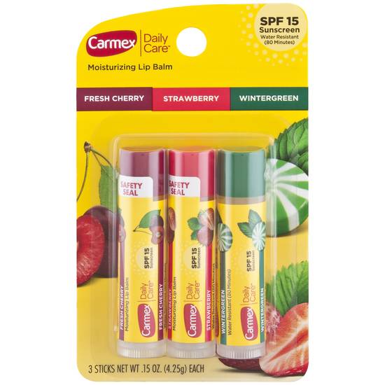 Order Carmex Daily Care Moisturising Lip Balm Assortment (3 ct) food online from Rite Aid store, BUTLER on bringmethat.com