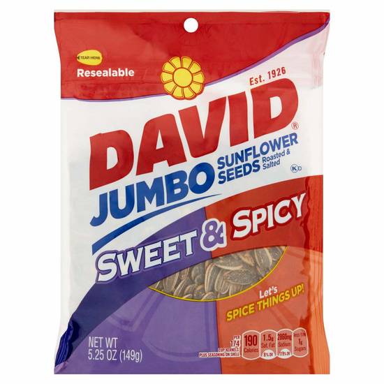 Order David Sunflower Seeds - Sweet & Spicy food online from IV Deli Mart store, Goleta on bringmethat.com