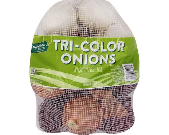 Order Signature Farms · Tri Color Onions (5 lbs) food online from Safeway store, Alamo on bringmethat.com