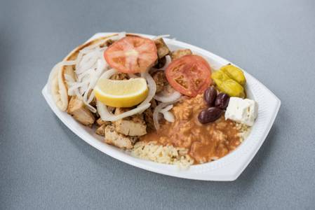 Order Chicken Shish Kabob Plate food online from Gyro Palace store, Milwaukee on bringmethat.com