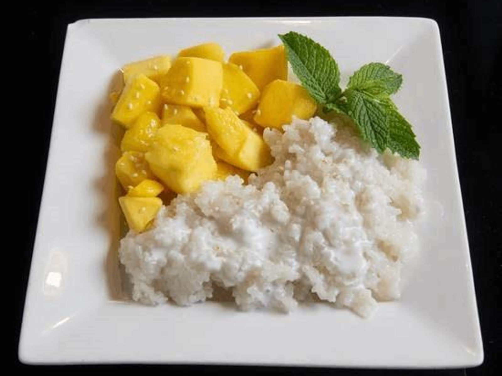 Order Mango with Sweet Sticky Rice food online from Thai Thani Kitchen store, Seattle on bringmethat.com