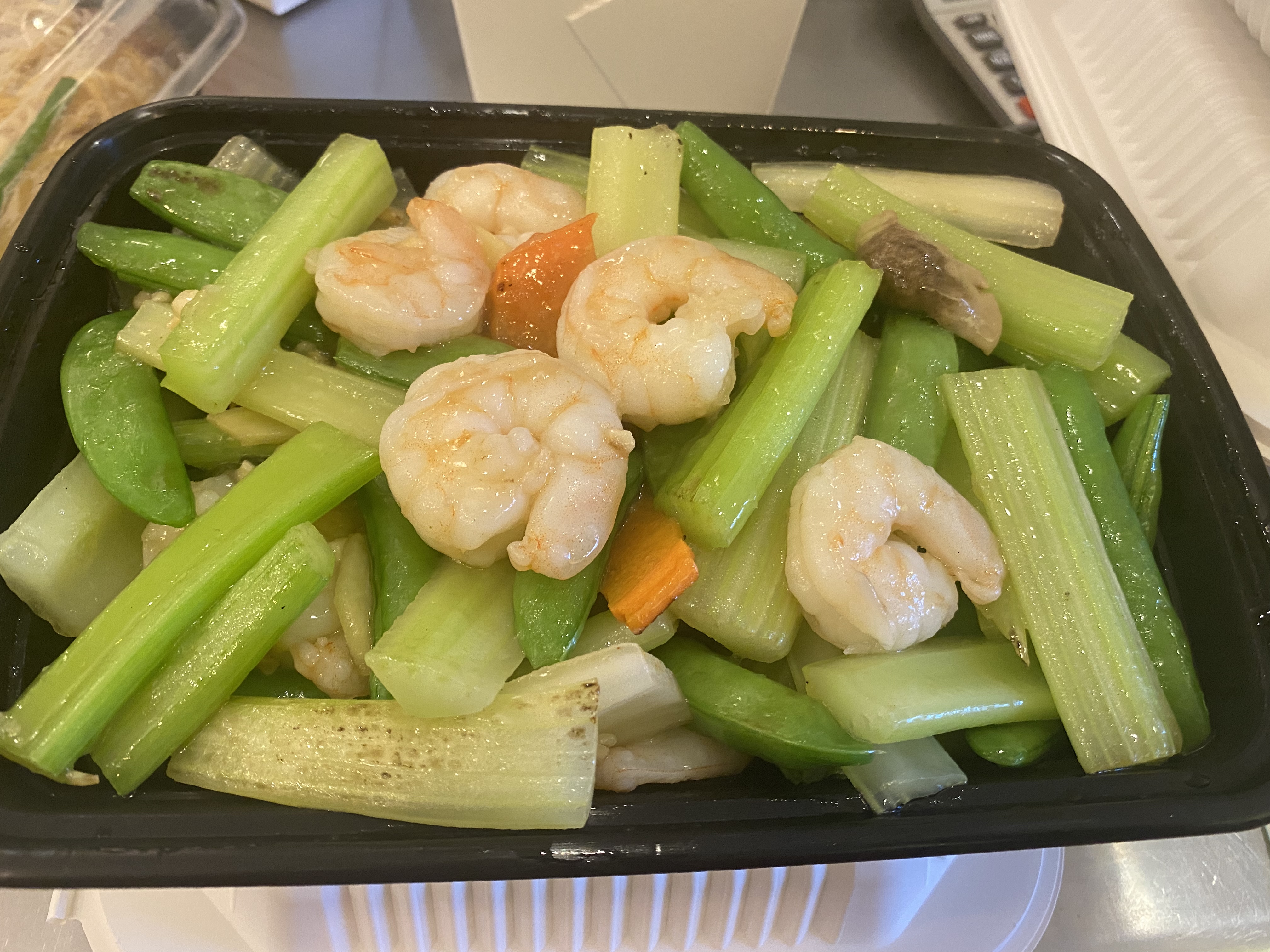 Order 50. Prawns with Snow Peas由泡蝦球 food online from Cheung Hing Restaurant store, South San Francisco on bringmethat.com