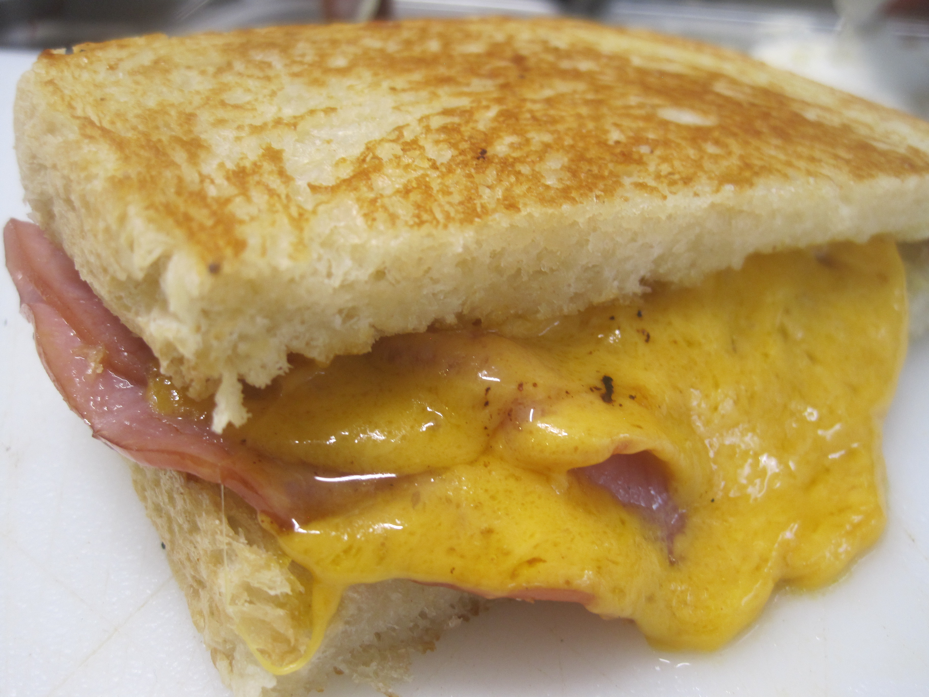 Order Kids Grilled Ham and Cheddar Cheese food online from La Bakery store, Carson City on bringmethat.com
