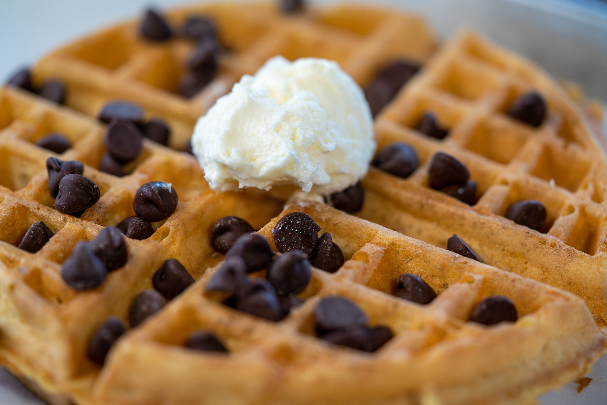Order Chocolate Chip Waffle food online from Streetcar store, San Diego on bringmethat.com