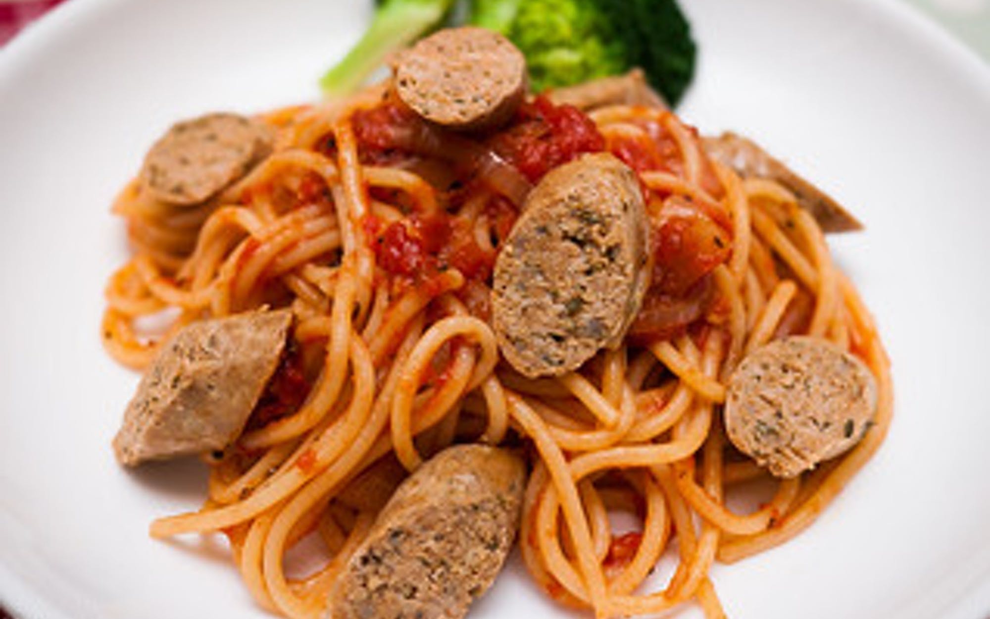 Order Spaghetti with Sausage - 2 Pieces food online from Pino's Pizzeria store, Easton on bringmethat.com