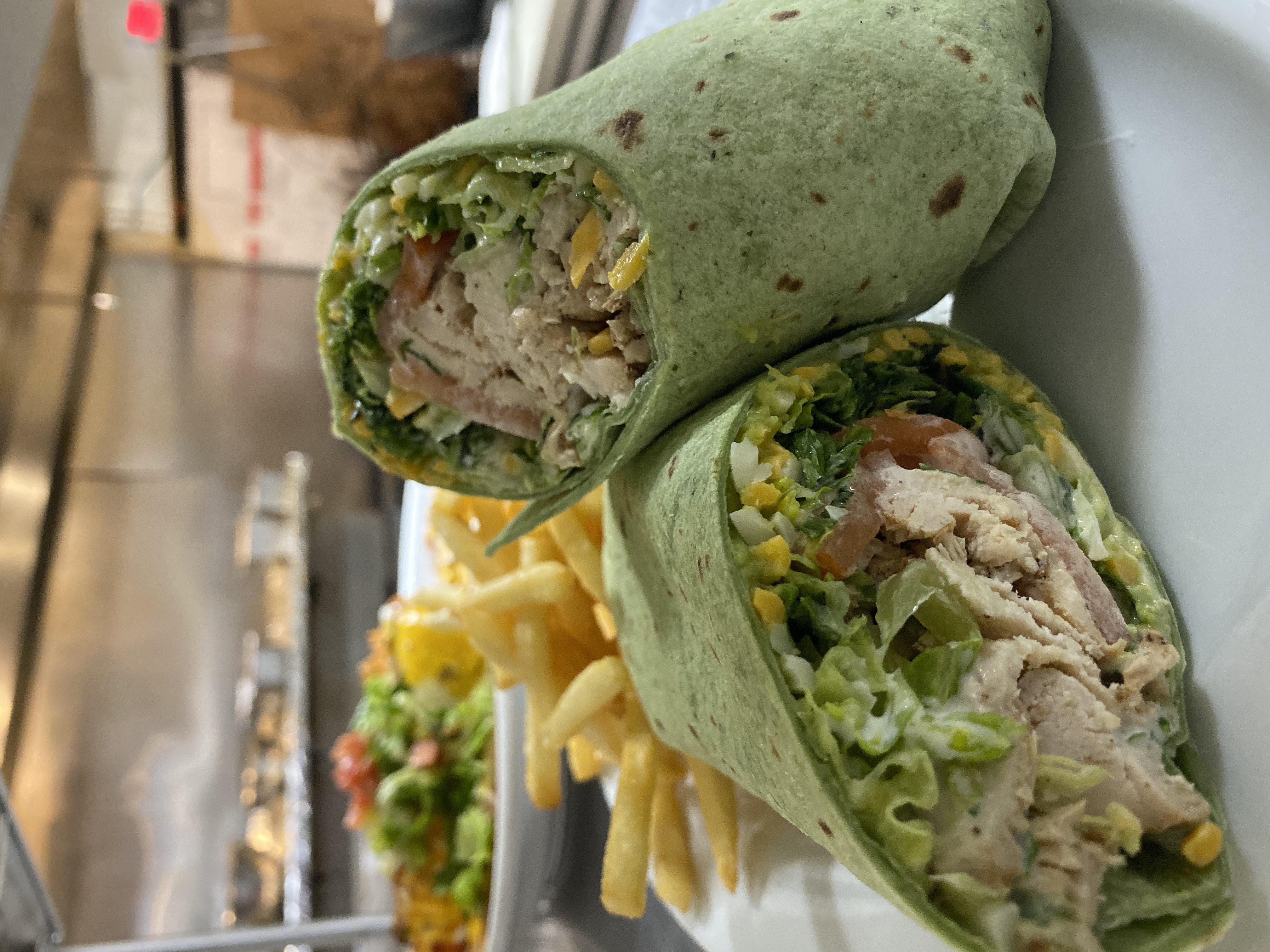Order Spinach Chicken Wrap Lunch food online from The Chile Pod store, Farmington on bringmethat.com