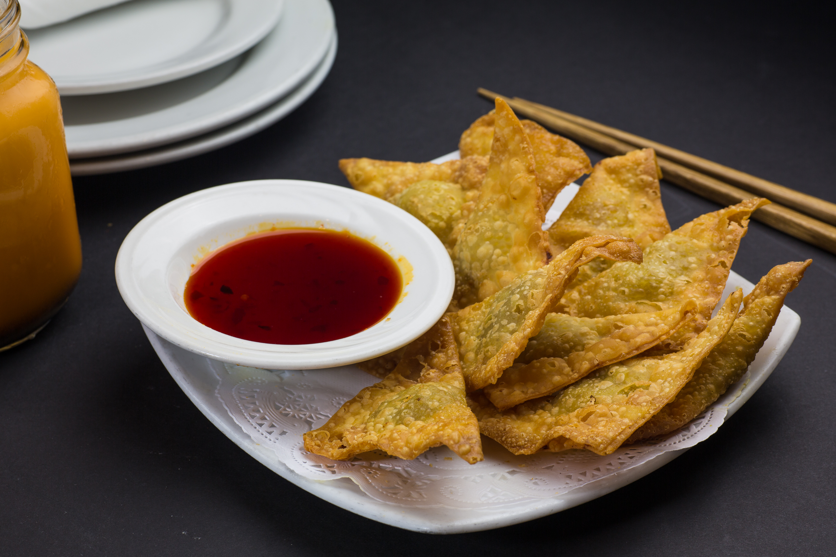 Order 3. Spicy Fried Wonton food online from Thai Dishes store, Santa Monica on bringmethat.com