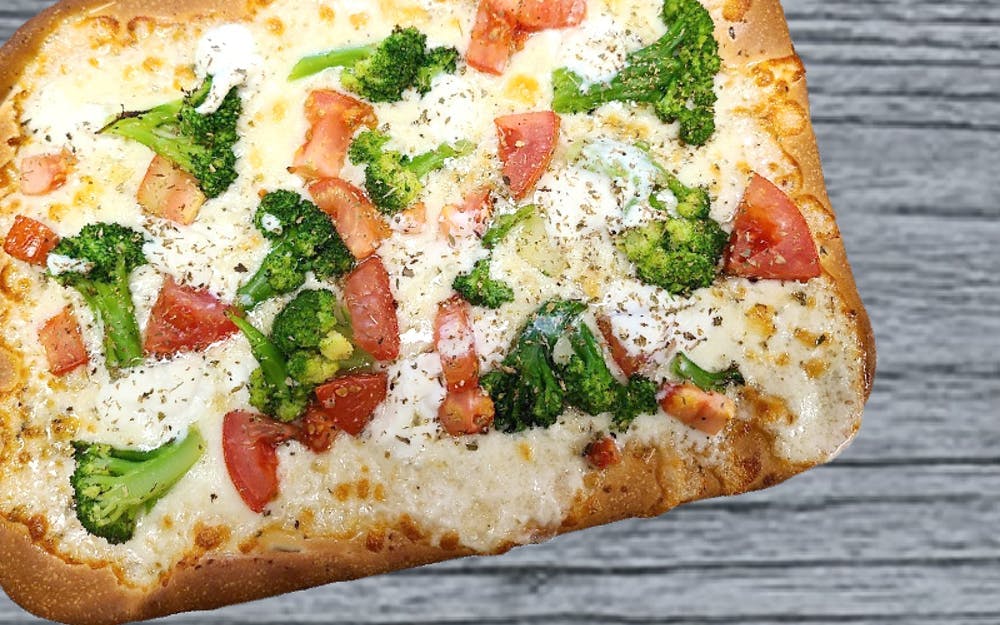 Order White Veggie Flatbread - Flatbread food online from Seasons Pizza store, Wilmington on bringmethat.com