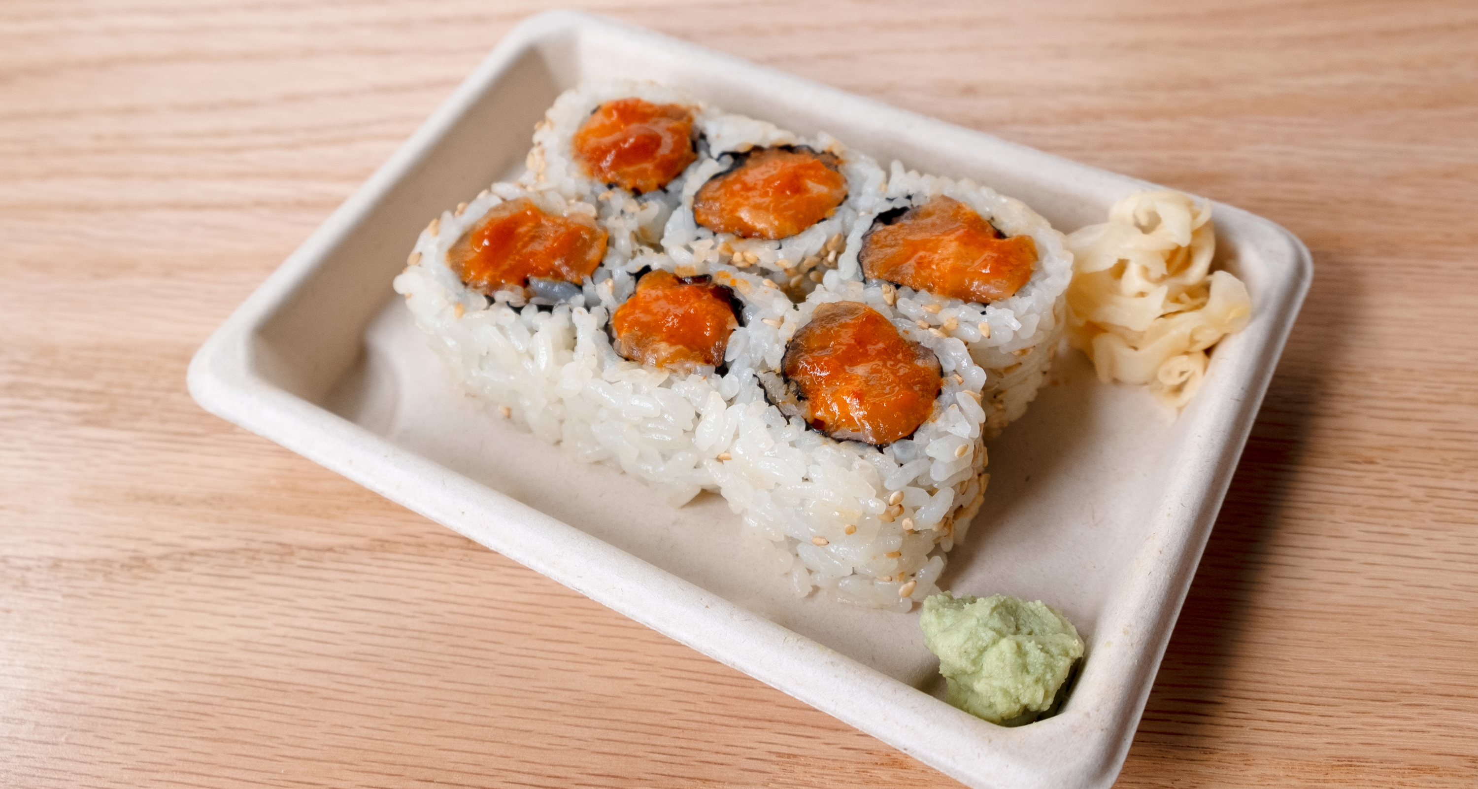 Order  Spicy Salmon Roll food online from Silver Rice store, Brooklyn on bringmethat.com