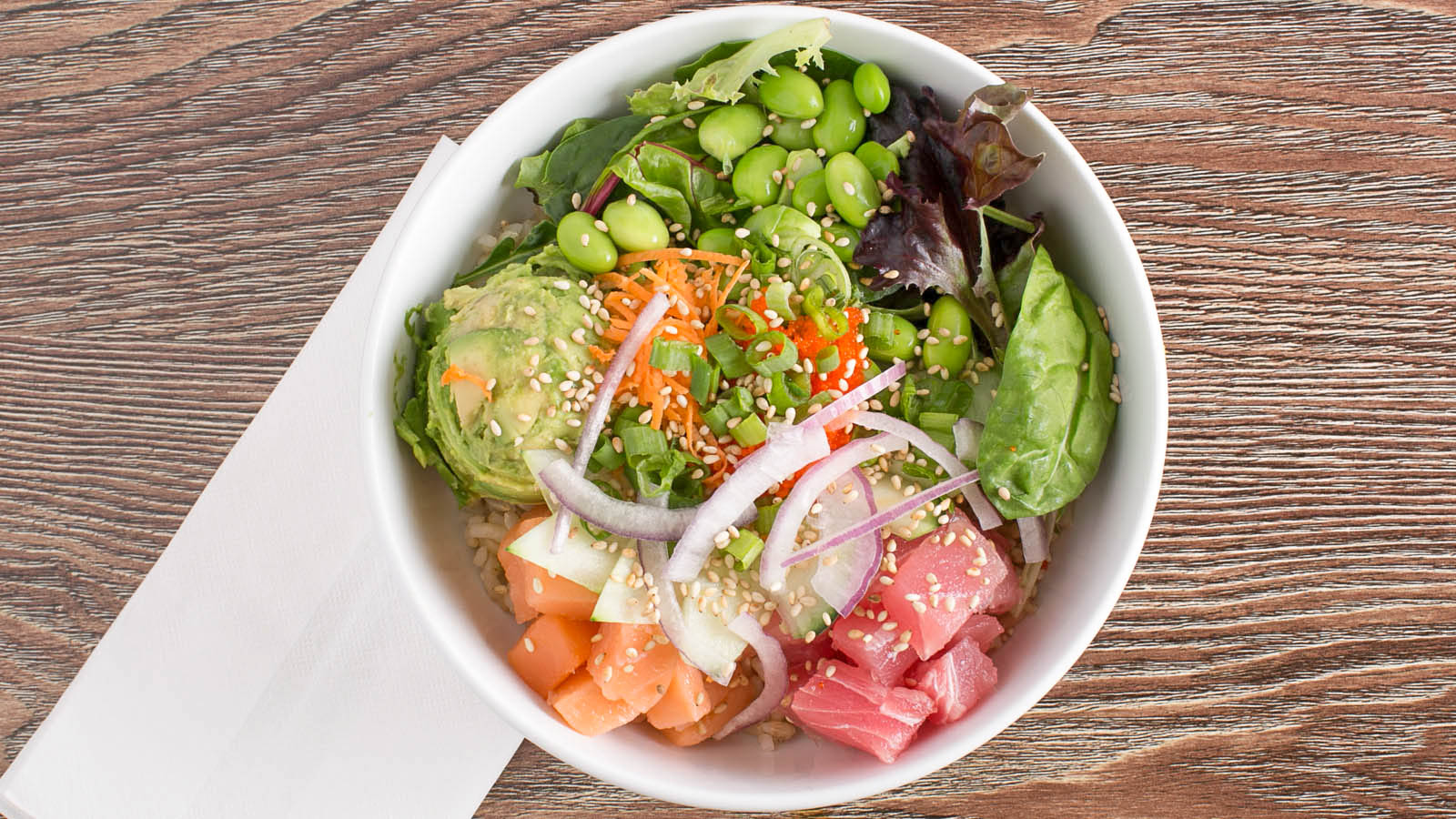 Order 2 Scoops Protein Poke Bowl food online from Ohana Hawaiian Bbq & Poke store, Colleyville on bringmethat.com