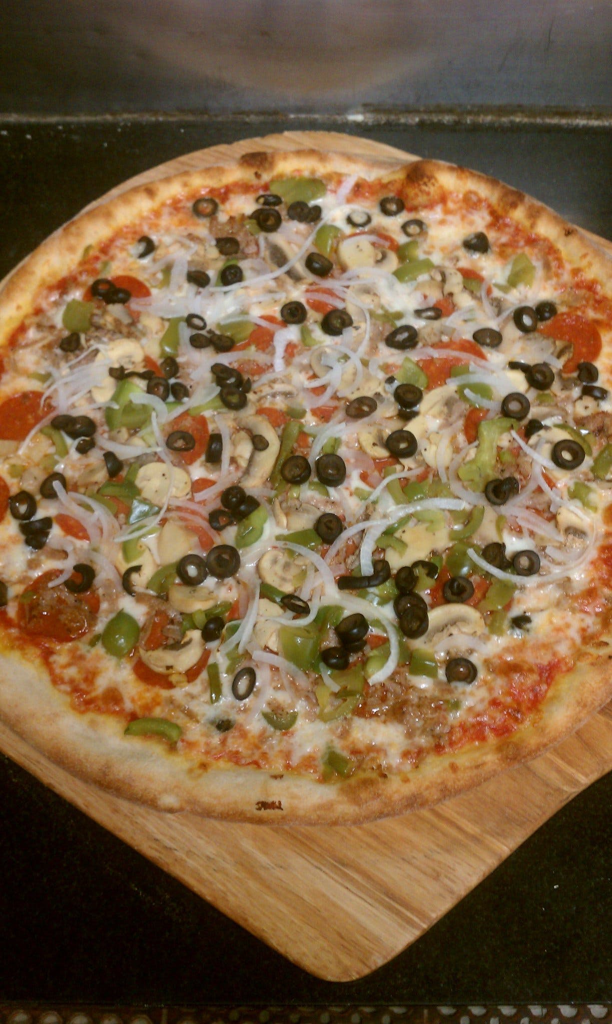 Order The Works Pizza - Mini 12" food online from Frank's II Pizzeria store, Sewell on bringmethat.com