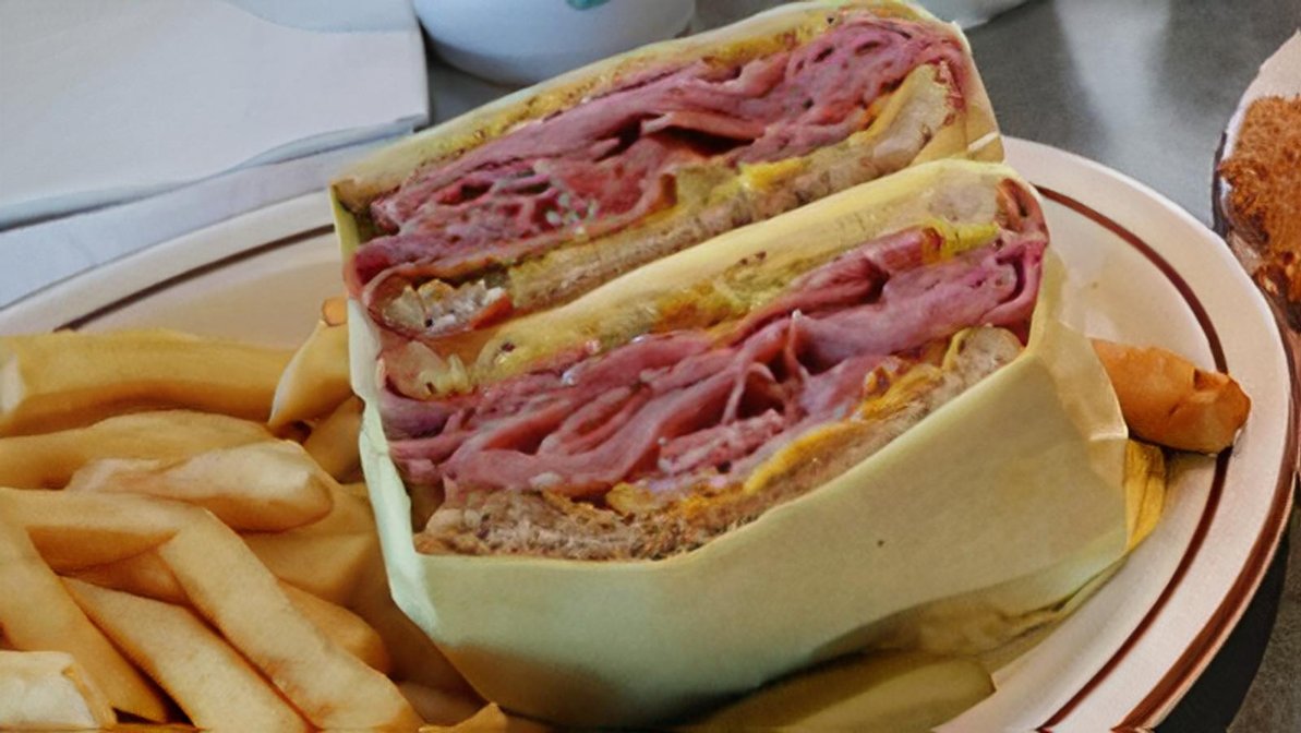 Order Corn Beef Sandwich with Fries food online from Siggys store, Temecula on bringmethat.com