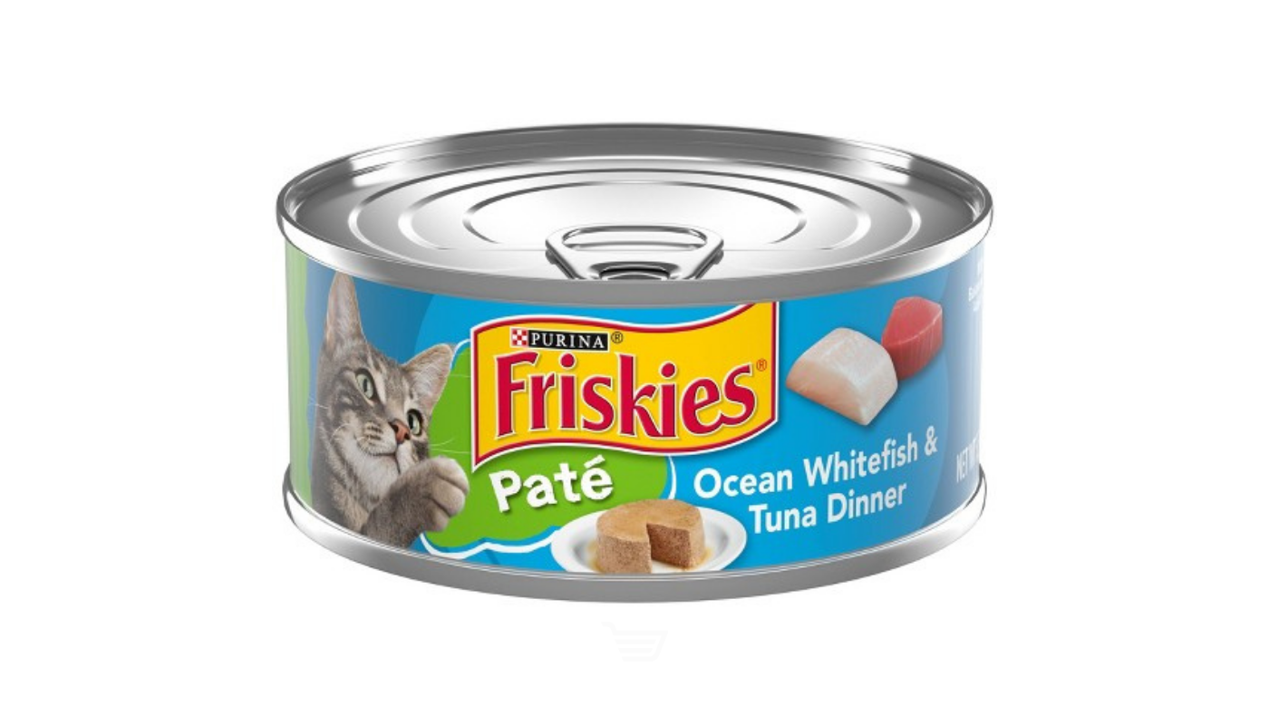 Order Friskies Pate Wet Cat Food, Ocean Whitefish & Tuna Dinner 5.5Oz food online from Circus Liquor store, Los Angeles on bringmethat.com