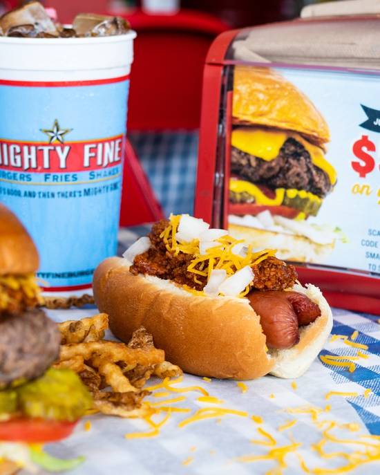 Order Chili Cheese Dog food online from Mighty Fine Burgers store, Austin on bringmethat.com