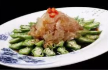 Order A6. Okra Jellyfish  捞汁秋葵海蜇 food online from Chef Jiang store, Farmington on bringmethat.com