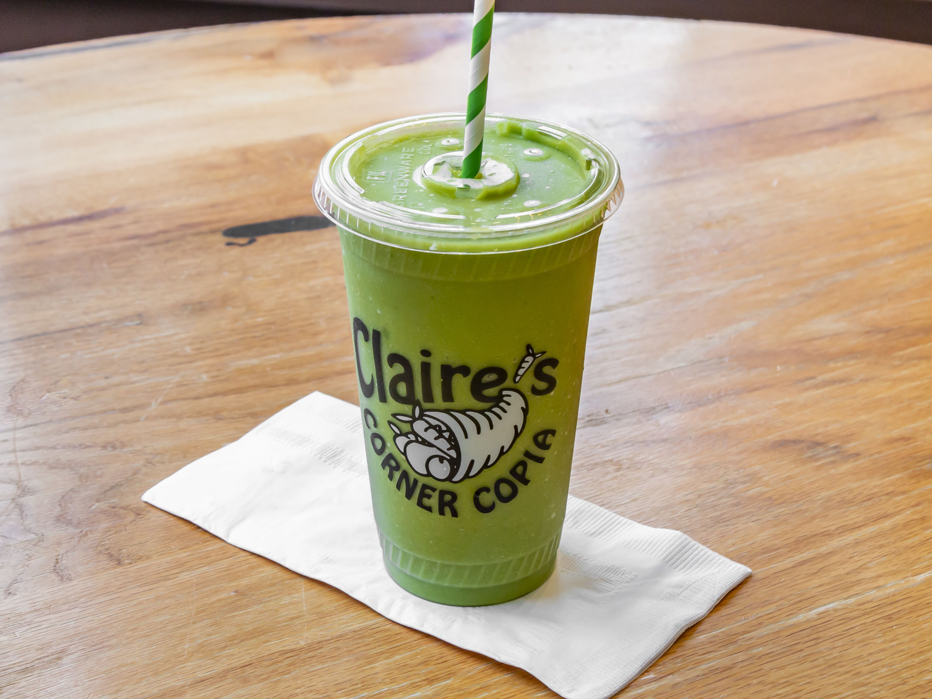 Order 24 oz. The Greener the Cleaner Smoothie  food online from Claires Corner Copia store, New Haven on bringmethat.com