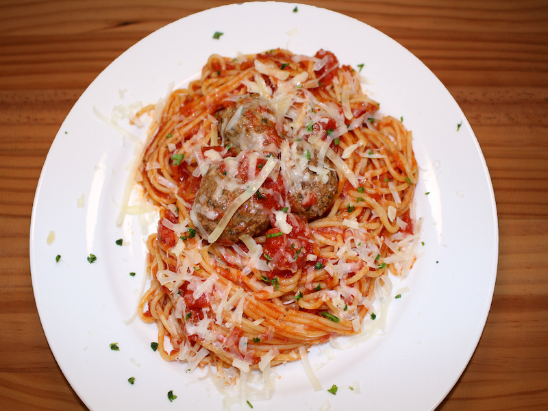Order Spaghetti and Meatballs food online from Stefano's Pizza Express store, Pharr on bringmethat.com