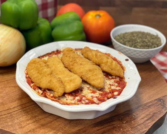 Order Chicken Parmesan with Spaghetti food online from Manny & Olga's Pizza store, Bethesda on bringmethat.com